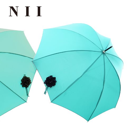 [NII] 플라워 코사지 돔형 장우산 민트